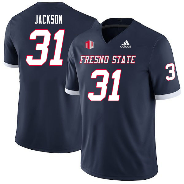 Men #31 Phoenix Jackson Fresno State Bulldogs College Football Jerseys Sale-Navy - Click Image to Close